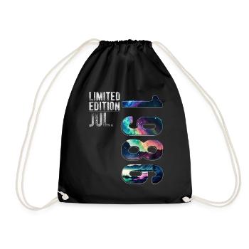 Limited Edition 1986 Juli Geburtstag Nordlichter - Turnbeutel - Schwarz - Vorne