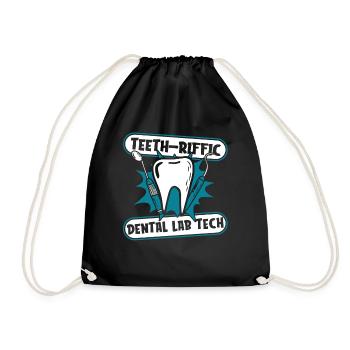 Teeth Riffic Dental Laboratory Dental Laboratory Dental Technician - Drawstring Bag - black - Front