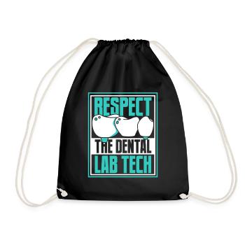Respect Dental Technical Assistant Dental Laboratory - Drawstring Bag - black - Front