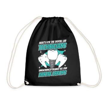 All Our Dental Errors Dental Laboratory Dental Laboratory - Drawstring Bag - black - Front