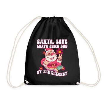 Père Noël, Love Leave Some Bud By The Chimney - Hippie - Sac de sport léger - noir - Devant
