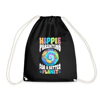 Hippie Parenting For A Better Planet Tie Dye - Turnbeutel - Schwarz - Vorne