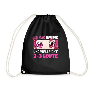 Sarkastisches Kawaii Statement für Manga-Liebhaber - Turnbeutel - Schwarz - Vorne