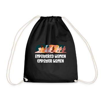 Feminist Quote Empowered women empower women - Drawstring Bag - black - Front