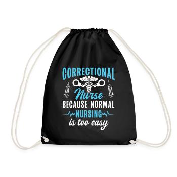 Correctional Nurse Nursing Correction Officer - Drawstring Bag - black - Front