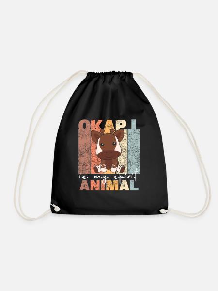 Okapi is my spirit animal - süßes Okapi - Turnbeutel - Schwarz