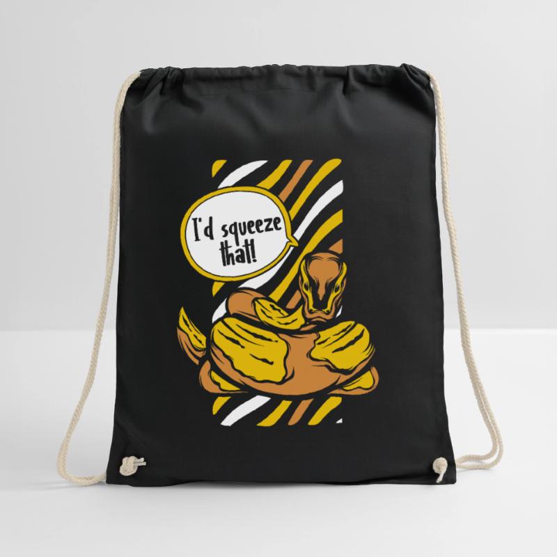 I'd Squeeze That Python Snake Banana Ball Drawstring Bag