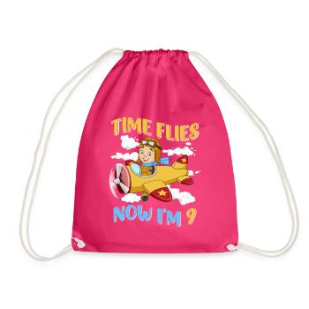 Now i'm 9 - Turnbeutel - Fuchsia - Vorne