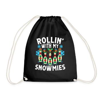 Rollin with my snowmies - Turnbeutel - Schwarz - Vorne
