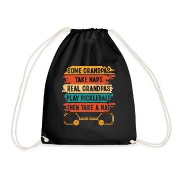 Real Grandpas play Pickleball - Drawstring Bag - black - Front