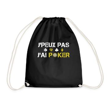 J'Peux Pas J'ai Poker Humour - Idée Cadeau Poker - Sac de sport léger - noir - Devant