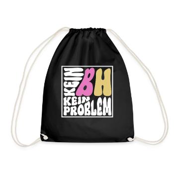 No bra No problem - Hippie costume 70s - Drawstring Bag - black - Front