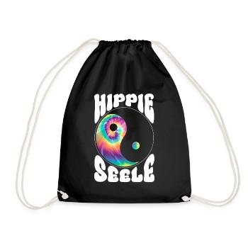 Hippie Seele - Hippie Kostüm 70er - Turnbeutel - Schwarz - Vorne
