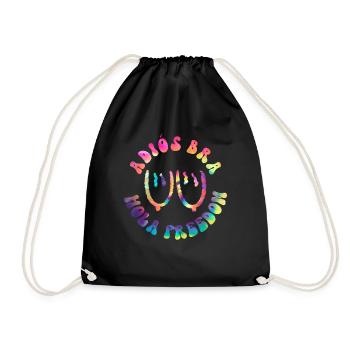 Adiós BH - Hola Freedom - Hippie Kostüm Tie Dye - Turnbeutel - Schwarz - Vorne