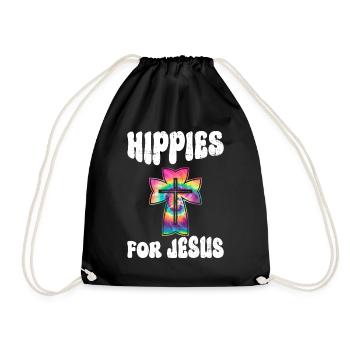 Hippies For Jesus - Hippie-Kostüm Tie Dye - Turnbeutel - Schwarz - Vorne
