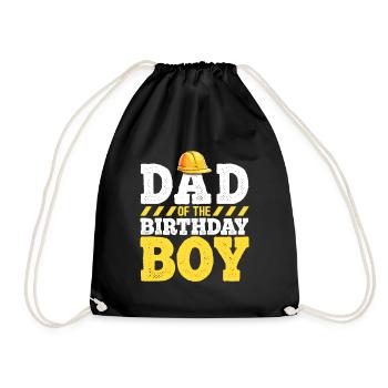 Dad of the Birthday Boy Construction Birthday - Drawstring Bag - black - Front