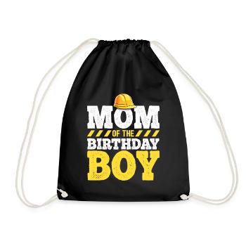 Mama des Geburtstagskindes Bau Geburtstag - Turnbeutel - Schwarz - Vorne