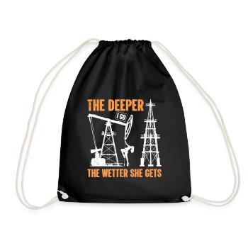 Oil Rig Drilling Lifestyle Oilfield Worker Hard - Drawstring Bag - black - Front