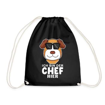 Cooler Hund Jack Russell Terrier Chef Spruch - Turnbeutel - Schwarz - Vorne