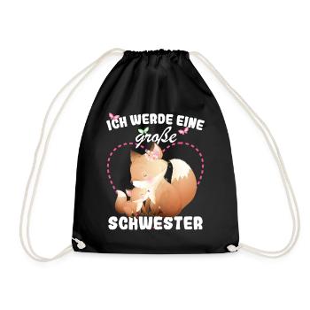 Ich Werde Eine Große Schwester 2025 - Turnbeutel - Schwarz - Vorne