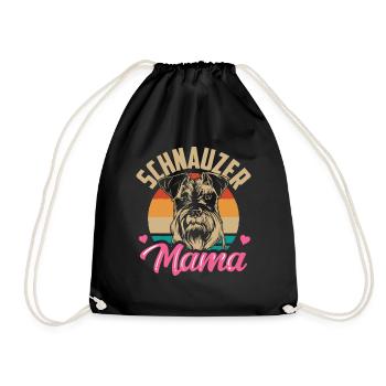 Schnauzer Mama Haustier Hund Schnauzers Sprüche - Turnbeutel - Schwarz - Vorne
