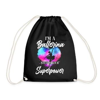 Ballet Dancer Dance Girl Ballerina - Drawstring Bag - black - Front