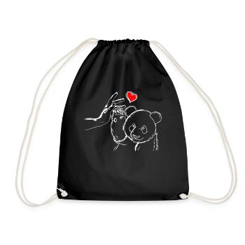 Panda Love Panda High Five - Drawstring Bag - black - Front