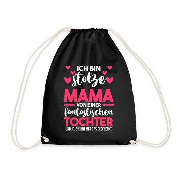 Muttertag Mutter Tochter Mama - Turnbeutel - Schwarz - Vorne