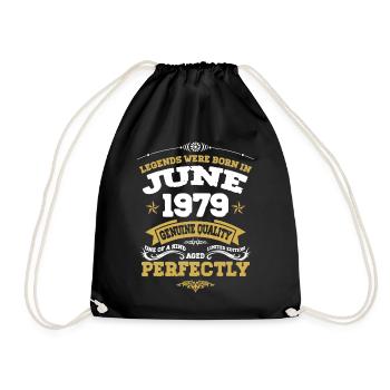 Vintage Aged To Perfection June 1979 - Drawstring Bag - black - Front