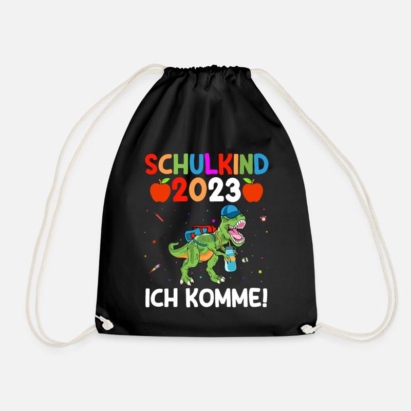 Schulkind 2023 Schulbeginn Dinosaurier Einschulung - Turnbeutel - Schwarz