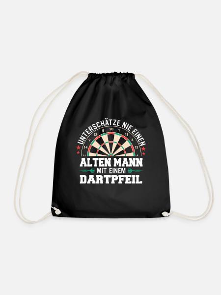 Dart Darts Dartspieler Dartsport - Turnbeutel - Schwarz