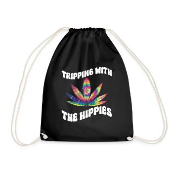 Tripping With The Hippies - Hippie Costume Tie Dye - Drawstring Bag - black - Front