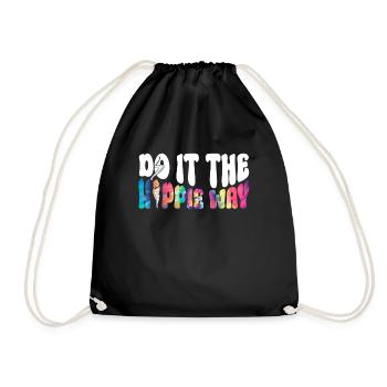 Do It The Hippie Way - Hippie Costume Tie Dye - Drawstring Bag - black - Front