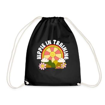 Hippie In Training - Hippie Kostüm Tie Dye - Turnbeutel - Schwarz - Vorne