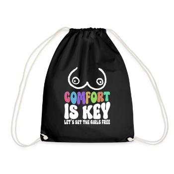 Comfort Is Key Let's Set The Girls Free - Kein Bra - Drawstring Bag - black - Front