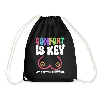 Comfort Is Key Let's Set The Girls Free - Kein Bra - Drawstring Bag - black - Front