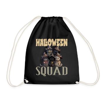Halloween Squad Katzen Hexen - Turnbeutel - Schwarz - Vorne