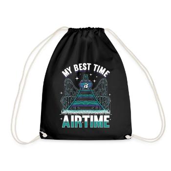 My Best Time Is Airtime Roller Coaster - Drawstring Bag - black - Front