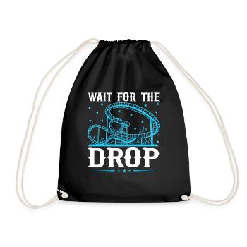 Wait For The Drop Roller Coaster - Drawstring Bag - black - Front