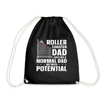 Roller Coaster Dad Just like A Normal Dad But With - Drawstring Bag - black - Front