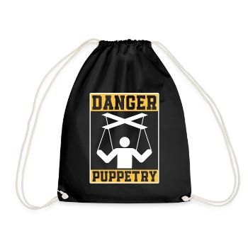 Puppetry Danger Puppetry Ventriloquists Puppeteer - Turnbeutel - Schwarz - Vorne