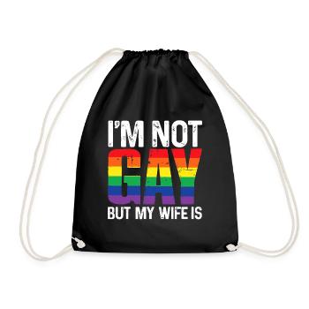 Je ne suis pas gay mais ma femme est drôle LGBT arc-en-ciel - Sac de sport léger - noir - Devant