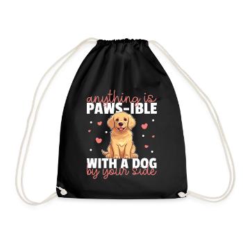 Chiens jeu de mots adorable mignon golden retriever - Sac de sport léger - noir - Devant