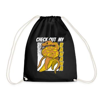 Check Out My Banana Python Snake Banana Ball - Drawstring Bag - black - Front