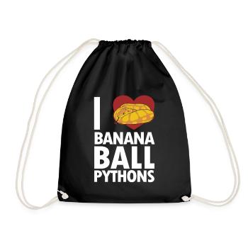 I love Banana Ball Pythons Snake Banana Ball - Drawstring Bag - black - Front