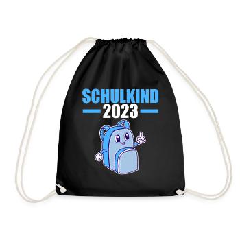 Schulkind 2023 Schulbeginn Einschulung - Turnbeutel - Schwarz - Vorne