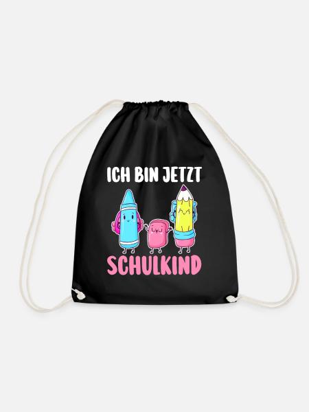 Schulkind Schulbeginn Erste Klasse Einschulung - Turnbeutel - Schwarz