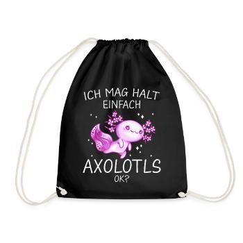 Axolotl Schwanzlurch Axolotls - Turnbeutel - Schwarz - Vorne