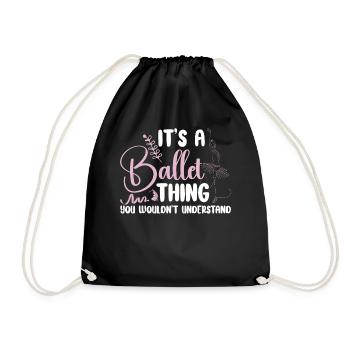 Ballet Dancer Dance Girl Ballerina - Turnbeutel - Schwarz - Vorne