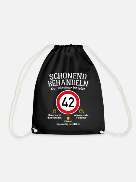 42. Geburtstag Schonend Behandeln Oldtimer Ist 42 - Turnbeutel - Schwarz
